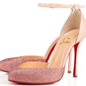Authentic - CHRISTIAN LOUBOUTIN Dollyla 100mm Poudre Glitter 40.5 European - NEW